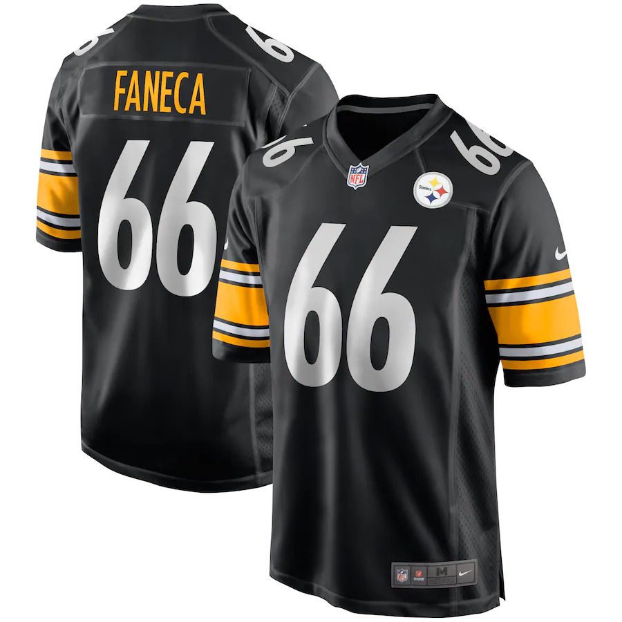 Men Pittsburgh Steelers #66 Alan Faneca Nike Black Game Retired Player NFL Jersey